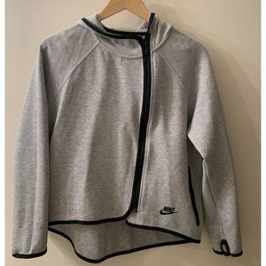 Nike Asymmetrical Zip Gray Hooded Jacket Womens size XL